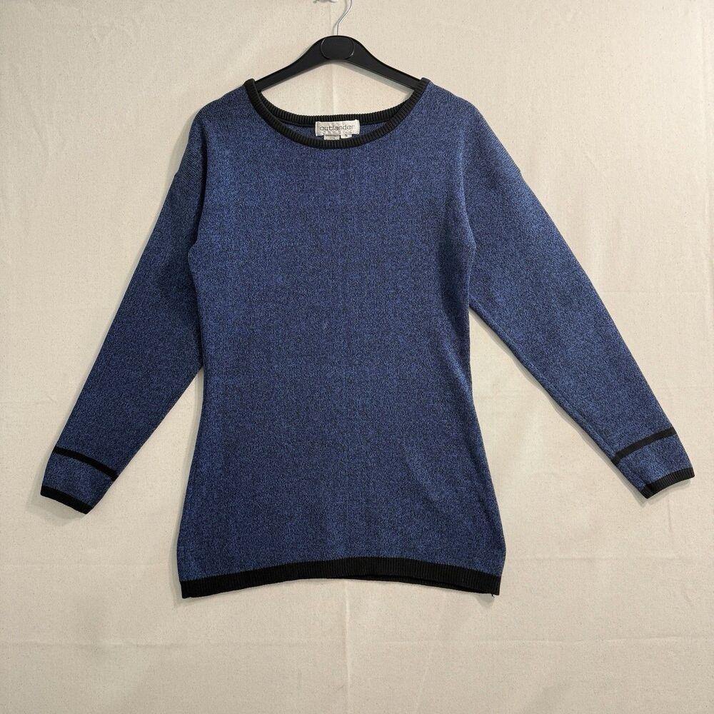 Vintage Outlander  heather blue knit crewneck Sweater Size Small